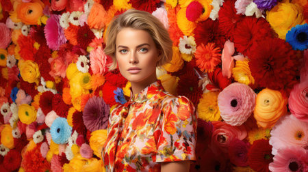 chic fashion flower backgroundの素材