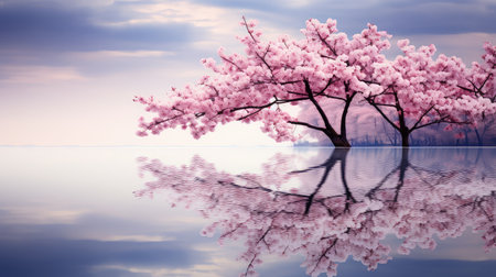 pink cherry spring backgroundの素材
