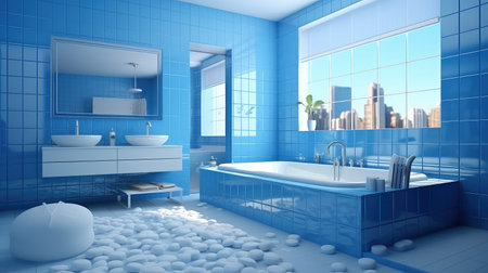 home blue interior backgroundの素材