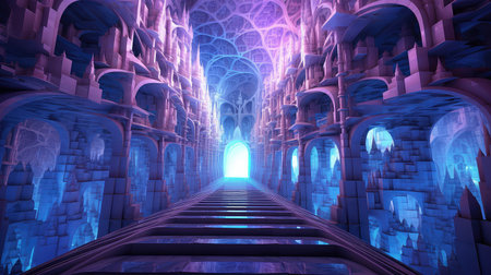 technology fractal innovation backgroundの素材