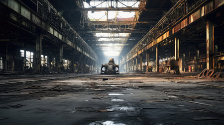 desolate empty industrial backgroundの素材