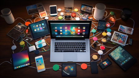 digital computer internet backgroundの素材