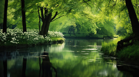 foliage green spring backgroundの素材