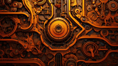 technology futuristic orange backgroundの素材