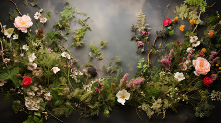 party invitation flower backgroundの素材