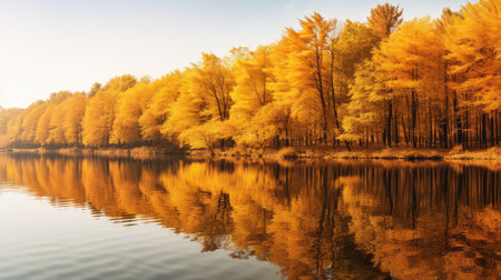 leaves golden autumn backgroundの素材