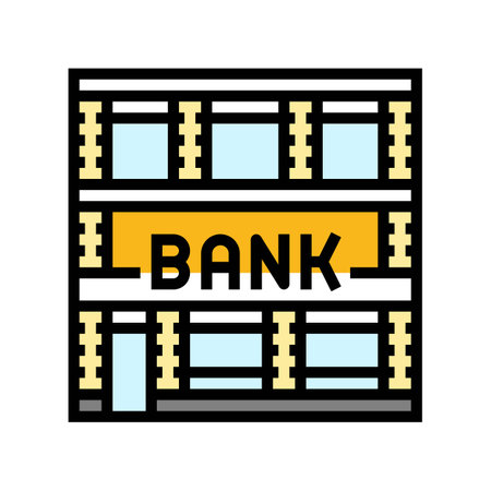 financial bank building color icon vector illustrationのイラスト素材