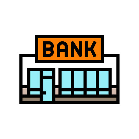 investment bank building color icon vector illustrationのイラスト素材