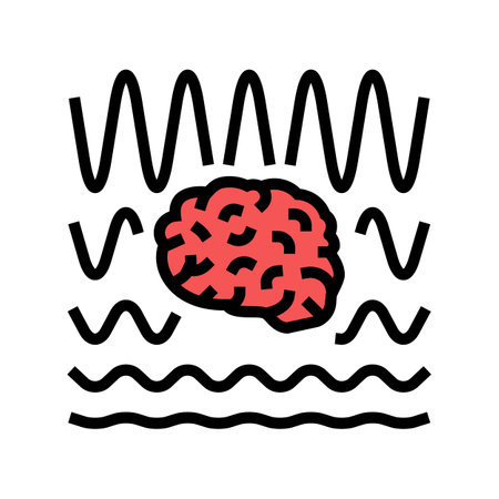 brainwaves neuroscience neurology color icon vector illustrationのイラスト素材