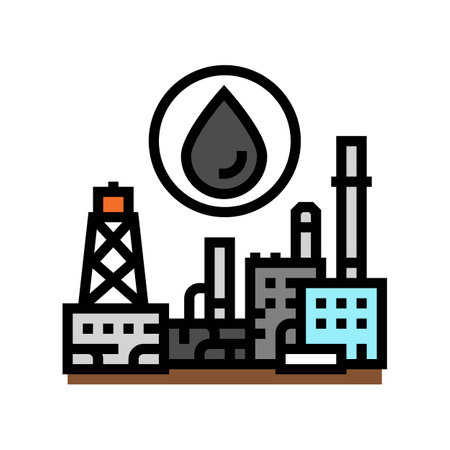 petrochemicals oil industry color icon vector illustrationのイラスト素材