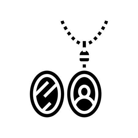 locket jewelry fashion glyph icon vector illustrationのイラスト素材