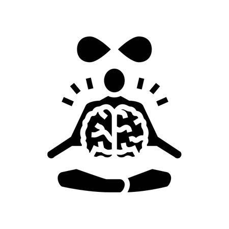 mind body connection neuroscience neurology glyph icon vector illustrationのイラスト素材
