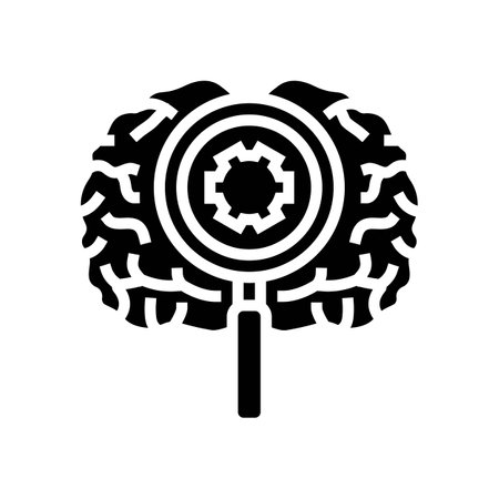 brain research neuroscience neurology glyph icon vector illustrationのイラスト素材