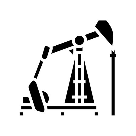 drilling oil industry glyph icon vector illustrationのイラスト素材