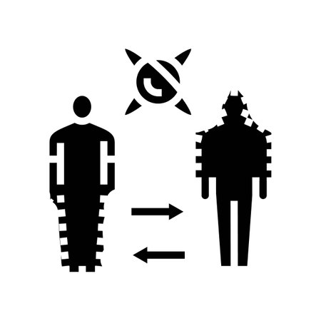 teleportation quantum technology glyph icon vector illustrationのイラスト素材