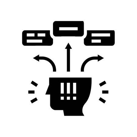 decision fatigue time management glyph icon vector illustrationのイラスト素材