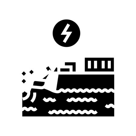 wave energy storage glyph icon vector illustrationのイラスト素材