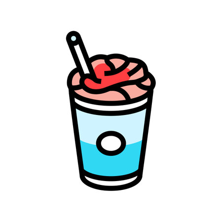 smoothie fast food color icon vector illustrationのイラスト素材