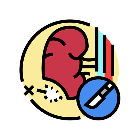 nephrectomy surgery hospital color icon vector illustrationのイラスト素材