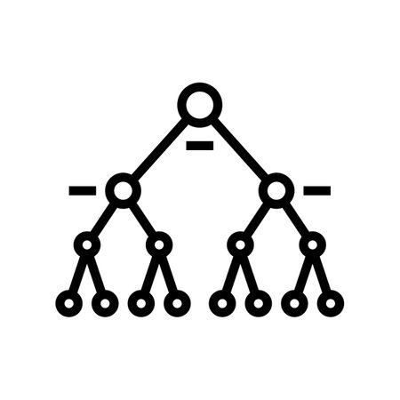 decision tree algorithm line icon vector illustrationのイラスト素材