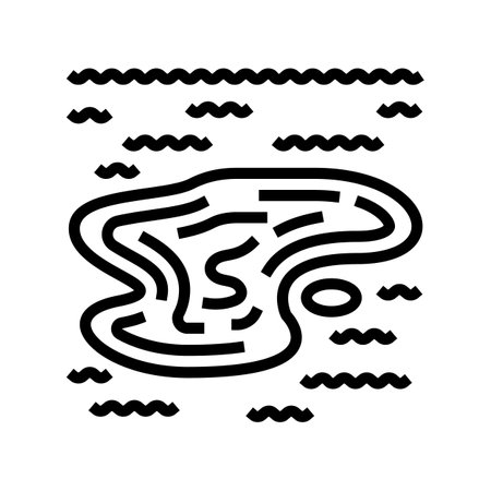 spill oil industry line icon vector illustrationのイラスト素材
