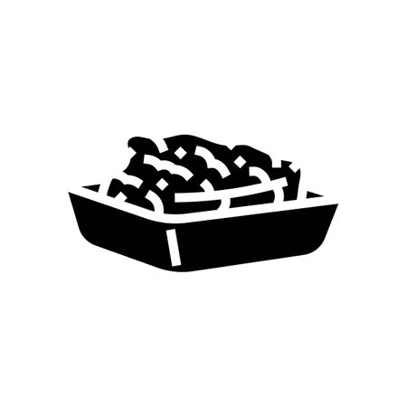 fried fish fast food glyph icon vector illustrationのイラスト素材