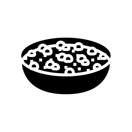 chana masala indian cuisine glyph icon vector illustrationのイラスト素材