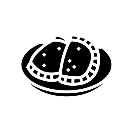 empanadas spanish cuisine glyph icon vector illustrationのイラスト素材