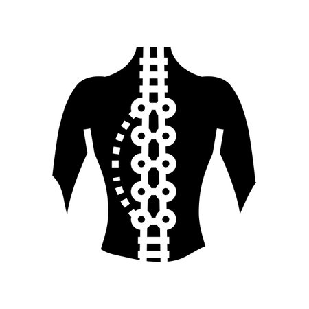 scoliosis surgery surgery hospital glyph icon vector illustrationのイラスト素材
