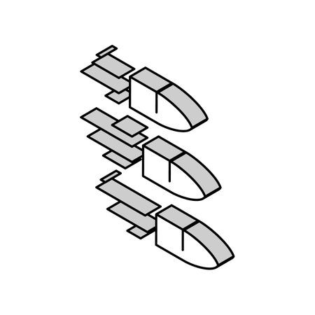 flying bullets isometric icon vector illustrationのイラスト素材