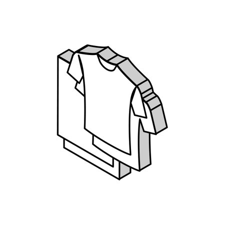 t-shirt textile clothing isometric icon vector illustrationのイラスト素材