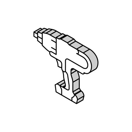 impact wrench tool isometric icon vector illustrationのイラスト素材