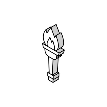 torch ancient greece isometric icon vector illustrationのイラスト素材