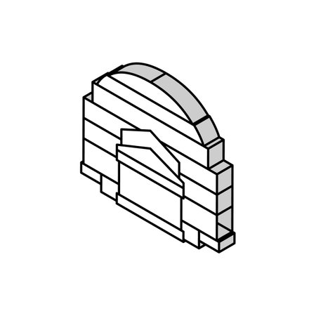 pantheon ancient rome building isometric icon vector illustrationのイラスト素材