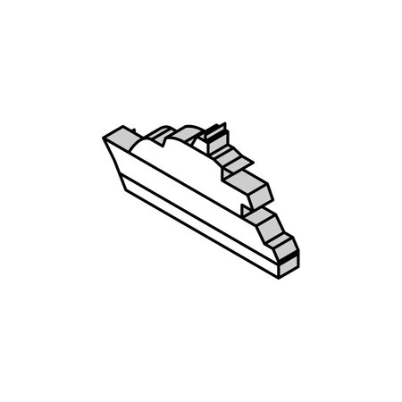 motor yacht boat isometric icon vector illustrationのイラスト素材