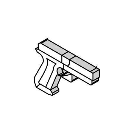 centerfire pistol isometric icon vector illustrationのイラスト素材