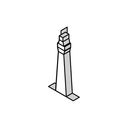 tower building isometric icon vector illustrationのイラスト素材