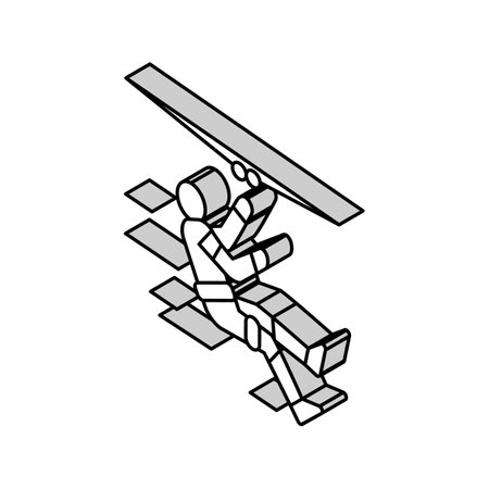 zip lining isometric icon vector illustrationのイラスト素材