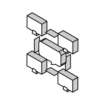network computer users communication isometric icon vector illustrationのイラスト素材