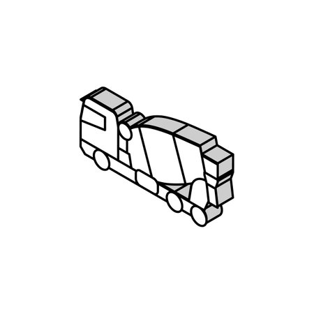 concrete mixer construction car vehicle isometric icon vector illustrationのイラスト素材