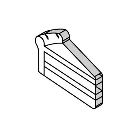 slice cake food dessert isometric icon vector illustrationのイラスト素材