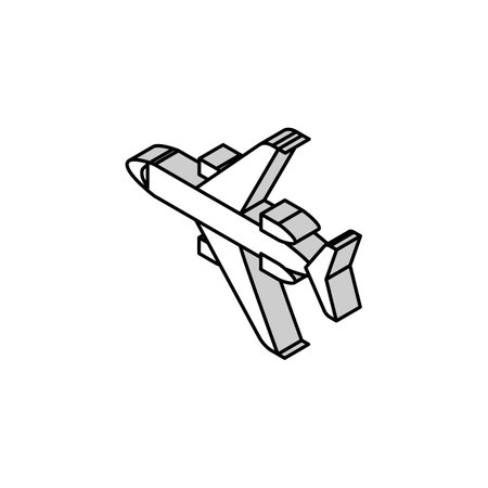 transport airplane aircraft isometric icon vector illustrationのイラスト素材