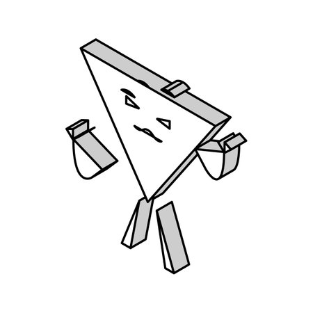 triangle geometric character isometric icon vector illustrationのイラスト素材