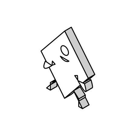 rhombus geometric shape character isometric icon vector illustrationのイラスト素材