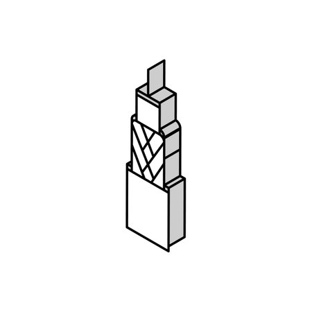 coaxial cable wire isometric icon vector illustrationのイラスト素材