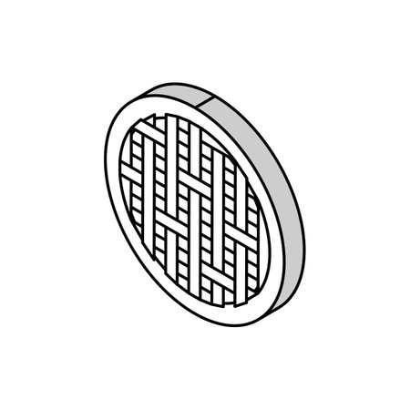 satin weave fabric material isometric icon vector illustrationのイラスト素材