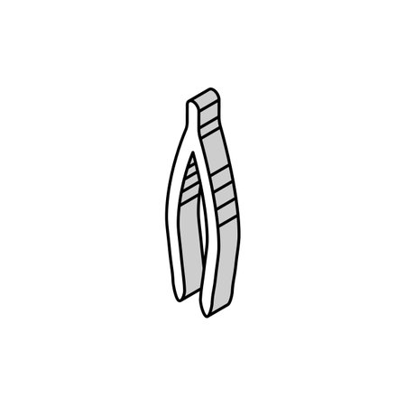 forceps chemical glassware lab isometric icon vector illustrationのイラスト素材