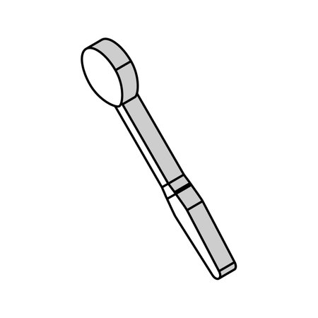 slotted spoon kitchen cookware isometric icon vector illustrationのイラスト素材