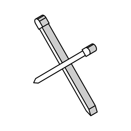 needles knitting wool isometric icon vector illustrationのイラスト素材