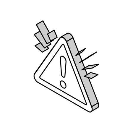 caution alert isometric icon vector illustrationのイラスト素材